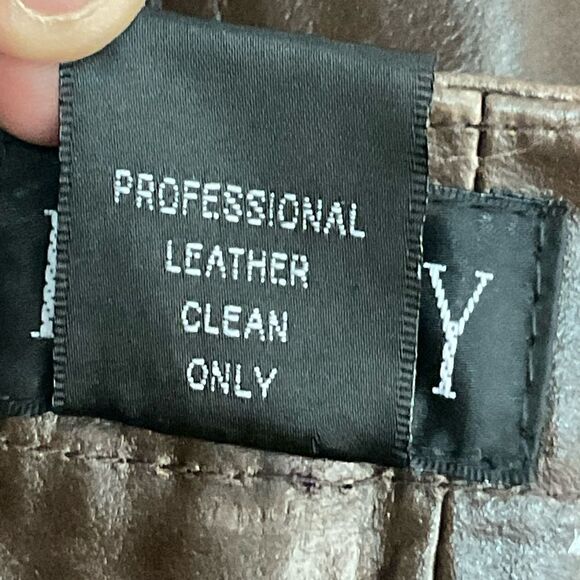 Finity Brown Butter Soft Leather Straight Leg High Rise Pants 6 - Picture 7 of 10